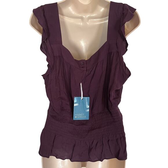 Market & Spruce Women's Sleeveless Top Size XL Purple Rayon NWT - Picture 4 of 5